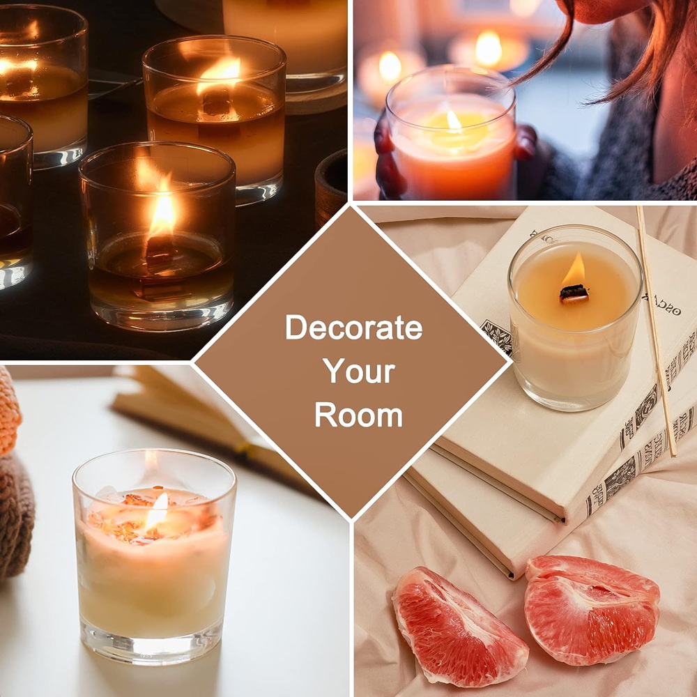 glass jars with bamboo lids for making candles. (box) glass jars with bamboo lids for making candles. (box)