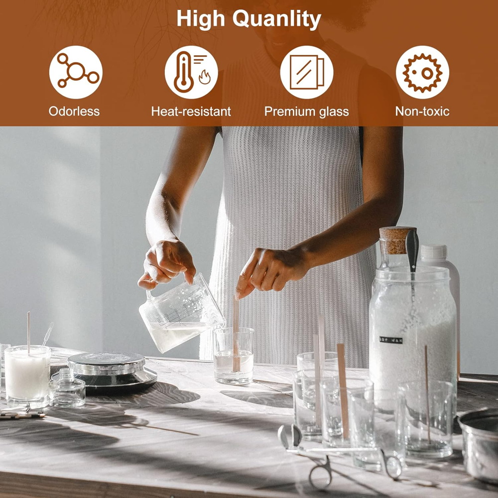 glass jars with bamboo lids for making candles. (box) glass jars with bamboo lids for making candles. (box)